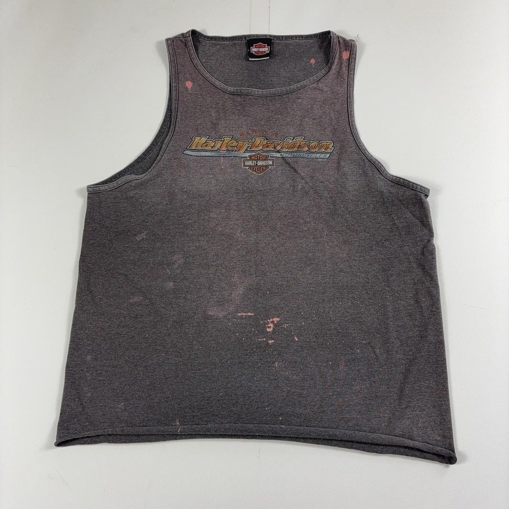 Vintage Harley-Davidson Shirt Mens L Brown Daytona Beach Graphic Tank USA 2004